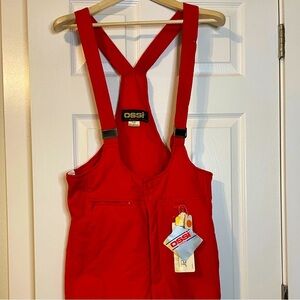 VTG Ossi Skiwear red bib ski pants w/ suspenders men’s sz L *NWT*